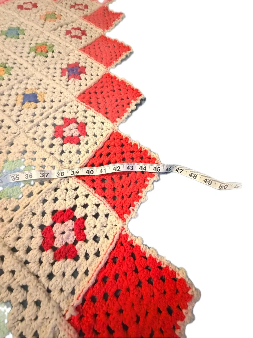 IHandmade Crochet Granny Square Afghan Blanket - Cottagecore Throw 60x45 Vintage